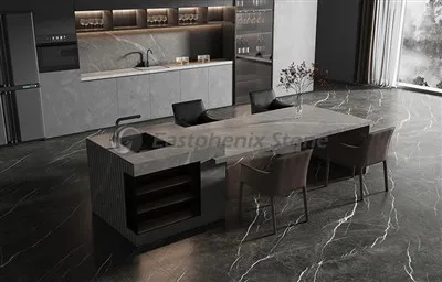 Sintered Stone Countertop Grey And White